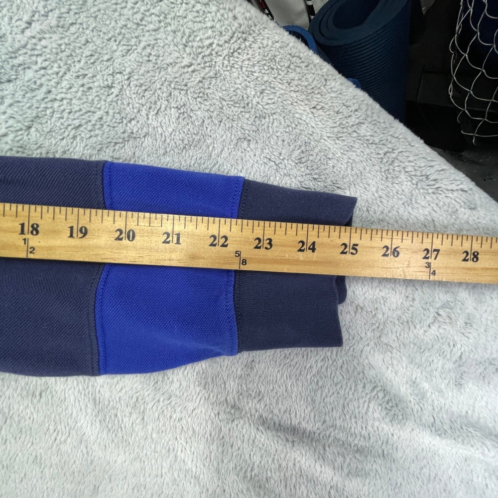 Polo Ralph Lauren Rugby Hoodie Mens XL Blue Striped Long Sleeve Polo Shirt Y2K - Picture 10 of 12
